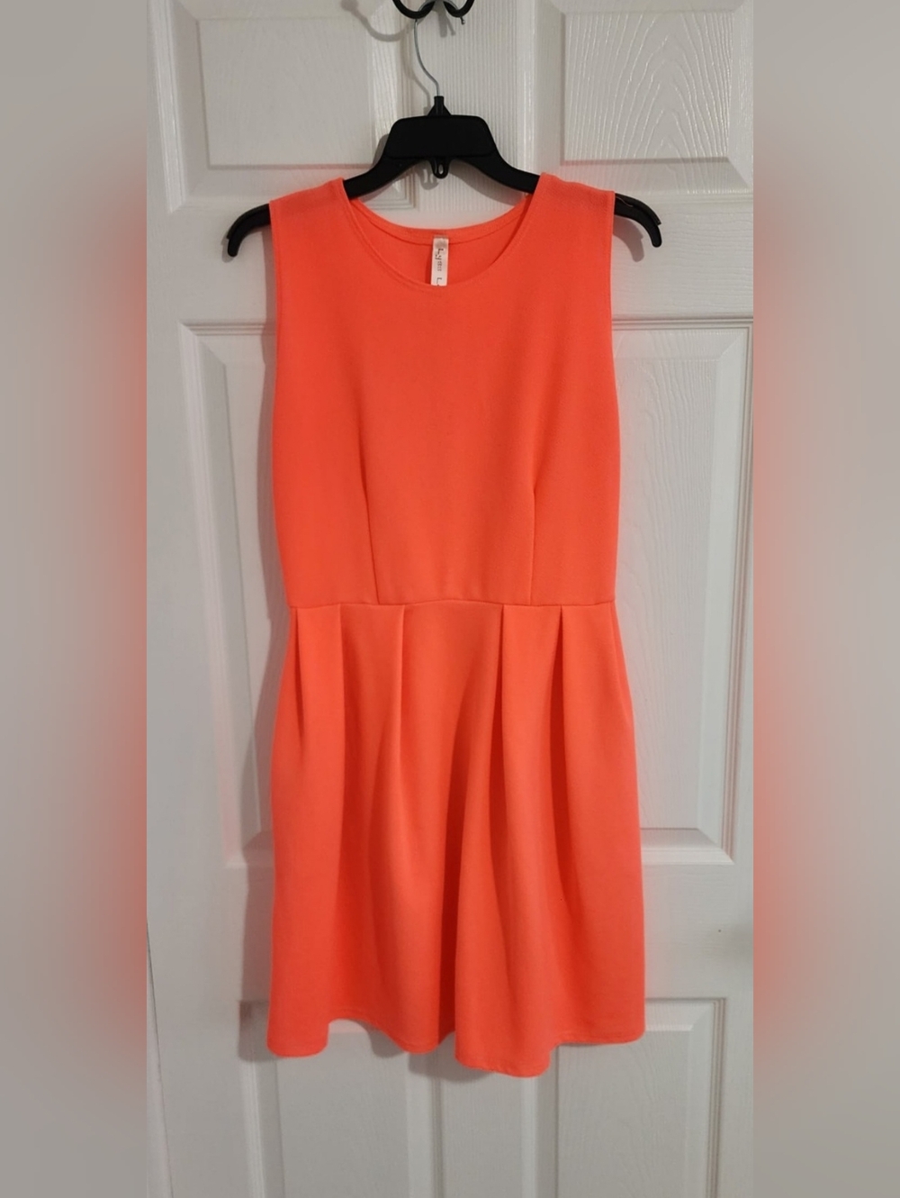 Lyss Loo Pink Fit & Flare Dress Sleeveless Stretch Knee Length Pockets Large